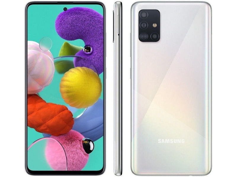 Smartphone Samsung Galaxy A51 128GB 4G Wi-Fi Tela 6.5'' Dual Chip 4GB RAM Câmera Quádrupla + Selfie 32MP - Branco - ofertasbacanassss