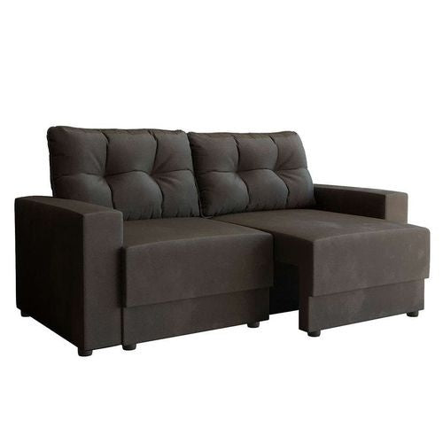 Sofá 3 Lugares Retrátil Lubeck Suede Grafite 180 cm - ofertasbacanassss